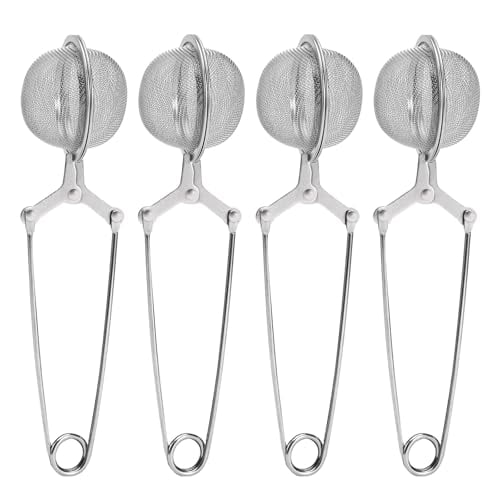 Tea Strainers for Loose Tea,4 Pack Tea Infuser with Handle Fine Mesh Tea Ball Filter Tea Diffusers Steeper for Loose Leaf Tea,Spices,Seasonings