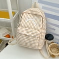 thumbnail image 3 of Grid Backpack Heavy Duty, Bowknot Embroidery School Backpack, Durable Student Bookbag for Elementary Primary Middle School (Yellow), 3 of 10