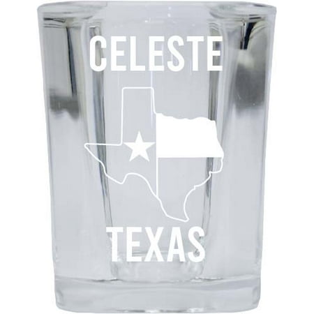 

Celeste Texas Souvenir Laser Etched 2 Ounce Square Shot Glass Texas State Flag Design