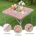 thumbnail image 4 of Pioneer Flower Floral Print Pattern Square Fitted Tablecloth with Elastic Edge,Square Table Cover,Washable Elastic Table Cover for Home Kitchen Party Decor 34"x34", 4 of 6