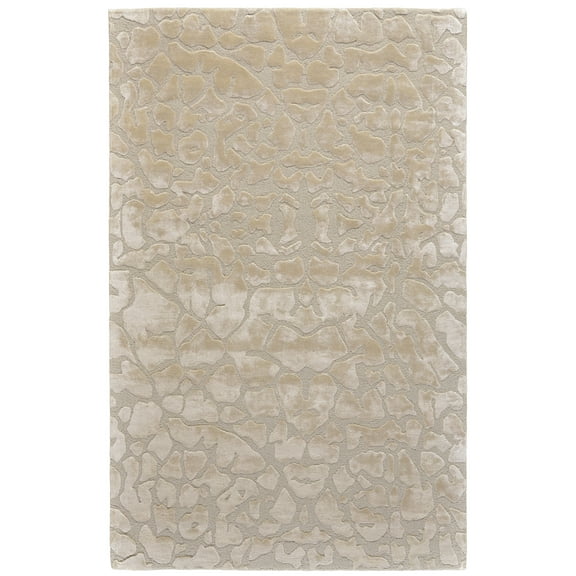 Feizy Mali Modern Abstract, Ivory/Taupe/Tan, 2' x 3' Accent Rug Sheen Fade Resistant Luxury & Glam Watercolor Design Carpet for Living Dining Bed Room