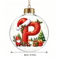 thumbnail image 3 of WWC Letter Christmas Ball Ornament, 17D Acrylic LED Hanging Personalized Letter Ornament, Warm Glowing Christmas Tree Decor for Holiday Party Gift, P, 3 of 6