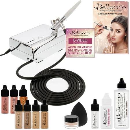 Belloccio Professional Medium Shade AIRBRUSH COSMETIC MAKEUP SYSTEM Holiday (Best Airbrush Makeup Kit For Personal Use)