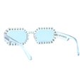 thumbnail image 3 of Geometric Rectangular Sunglasses Women's Colorful Rhinestone Shades UV400 Blue, 3 of 4