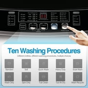 Full Automatic Washing Machine with LED Display, 20 lbs Portable Washing Machine, 10 Washing Programs & 8 Water Levels Selections, Grey