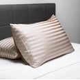 thumbnail image 6 of Fishers Finery 30 Momme 100% Pure Mulberry Silk Pillowcase for Hair & Skin, Grade 6A, Standard, Taupe Stripe, 6 of 7