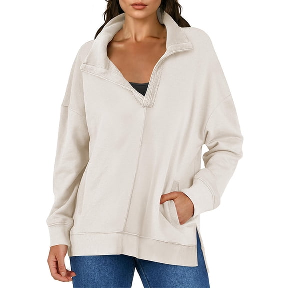 EDFBUYKRS Female Long Sleeve Sweatshirt Plus Size Sweatshirts for Women Crewneck Casual Tunic Tops Long Sleeve Shirts Size S