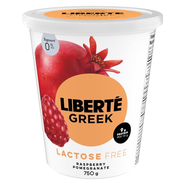 Liberté Greek Yogurt 0% Lactose Free Raspberry Pomegranate 750g