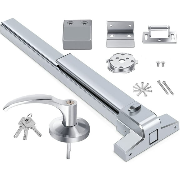 Door Push Bar Panic Exit Device Doors Lock Panic Bar Door Hardware UL Listed Aluminum Made Emergency Hardware Door Bar Lock with Roller Latch Emergency Panic Bars for Exit Door