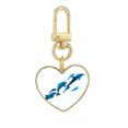 thumbnail image 1 of Dolphin Big Small Art Deco Fashion Gold Heart Keychain Metal Keyring Holder, 1 of 3