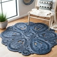 thumbnail image 2 of SAFAVIEH Natural Fiber Stamen Solid Area Rug, Navy, 4' x 4' Round, 2 of 7