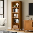 thumbnail image 6 of Simpli Home Warm Shaker 72 inch x 26 inch Solid Wood Transitional 5 Shelf Bookcase in Light Golden Brown, 6 of 13