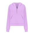 thumbnail image 5 of Hessimy Womens Oversized Sweatshirts Half Zip Pullover Long Sleeve Quarter Zip Hoodies Teen Girls Fall Y2K Clothes(Z07-Light Purple,M）, 5 of 6