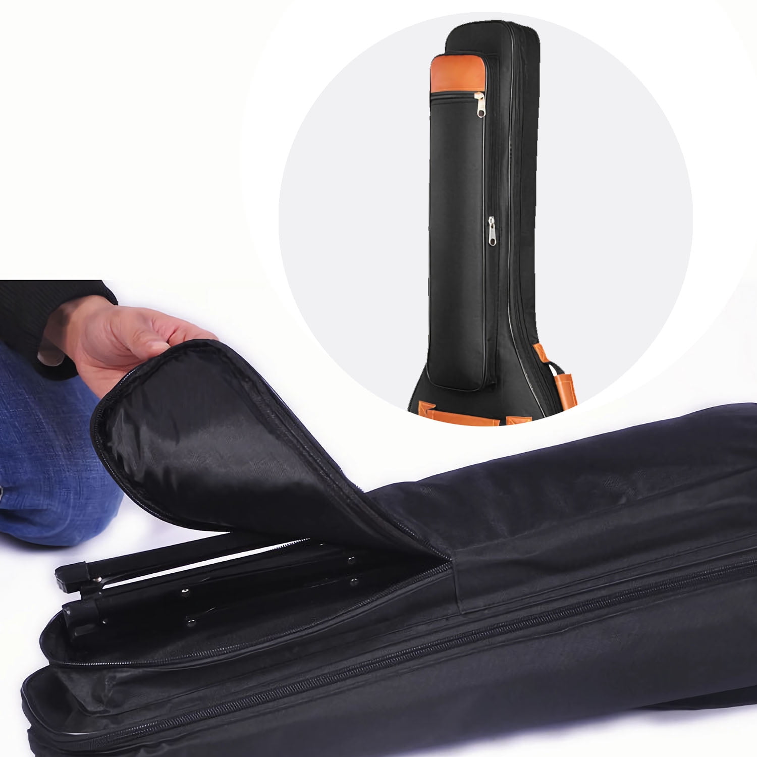 moosiker Bass Guitar Bag Gig Bag 6mm Padding Padded Backpack Neck Strap and Pockets Soft Electric Bass Guitar Case