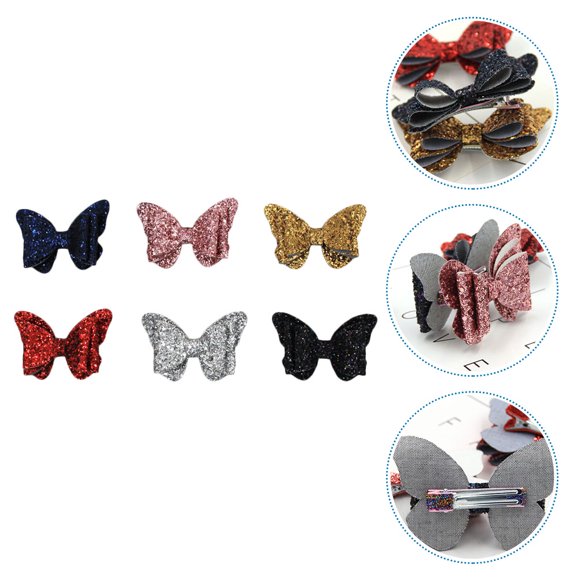 FENGGUIQU 6Ud Pinzas Para El Con Lazos De Lentejuelas Multicolor