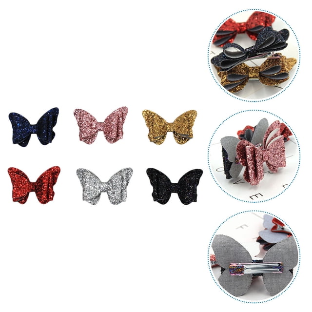 FENGGUIQU 6Ud Pinzas Para El Con Lazos De Lentejuelas Multicolor