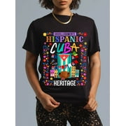 100% Cotton Latin Heritage Cuban Flag Outfit Idea For Women & Cuba Flag T-Shirt