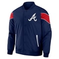 thumbnail image 2 of Men's Darius Rucker Collection by Fanatics Navy Atlanta Braves Baseball Raglan Full-Snap Jacket, 2 of 3