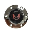 thumbnail image 2 of 1969 - 1989 Pontiac Firebird S6 Black Leather Steering Wheel Chrome Kit | Red Emblem, 2 of 2