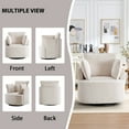 thumbnail image 5 of Bonzy Home 360° Swivel Accent Chair — Corduroy Barrel Chair with 3 Pillows, Round Armchair for Living Room & Bedroom, Beige, 5 of 8
