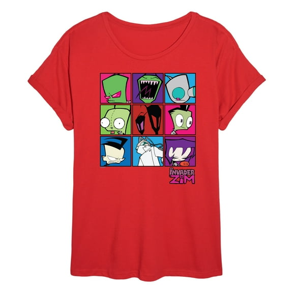 Invader Zim - Boxed Invader Gir - Women's Oversized Graphic T-Shirt