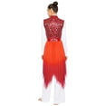 thumbnail image 7 of iiniim Women's Sequined Liturgical Worship Praise Dance Dresses Gradient Mesh Irregular Church Worship Tunic Red XL, 7 of 7