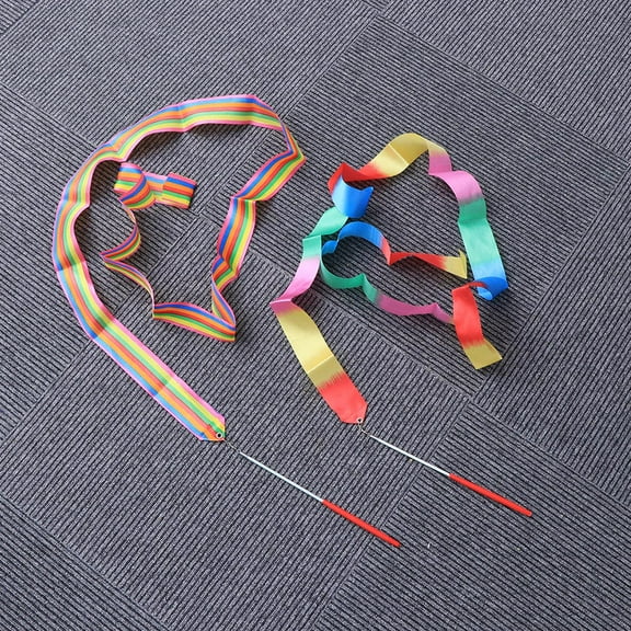 FRCOLOR 6M Rhythmic Art Gymnastics Ribbon with Stick Children Dancing Streamers Riband Twirling Rod