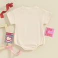 thumbnail image 3 of Bagilaanoe Newborn Baby Girl Boy Summer Rompers Letter Embroidery Short Sleeve Bodysuits 6M 12M 18M Infant Casual One Piece Short Jumpsuit, 3 of 8