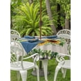 thumbnail image 2 of Spring Eucalyptus Sunflower Outdoor Tablecloth - 60 Inch Round Dining Table Cover, Farmhouse Birds Rustic Burlap Waterproof Outdoor Table Cloth with Umbrella Hole & Zipper for Picnic/Patio/Party, 2 of 7
