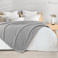thumbnail image 5 of Whale Flotilla Fuzzy Fleece Twin Size Blanket for Bed, Soft Fluffy Jacquard Waffle Blankets for All Season, Lightweight and Warm, 60x80 Inch, Light Grey, 5 of 11