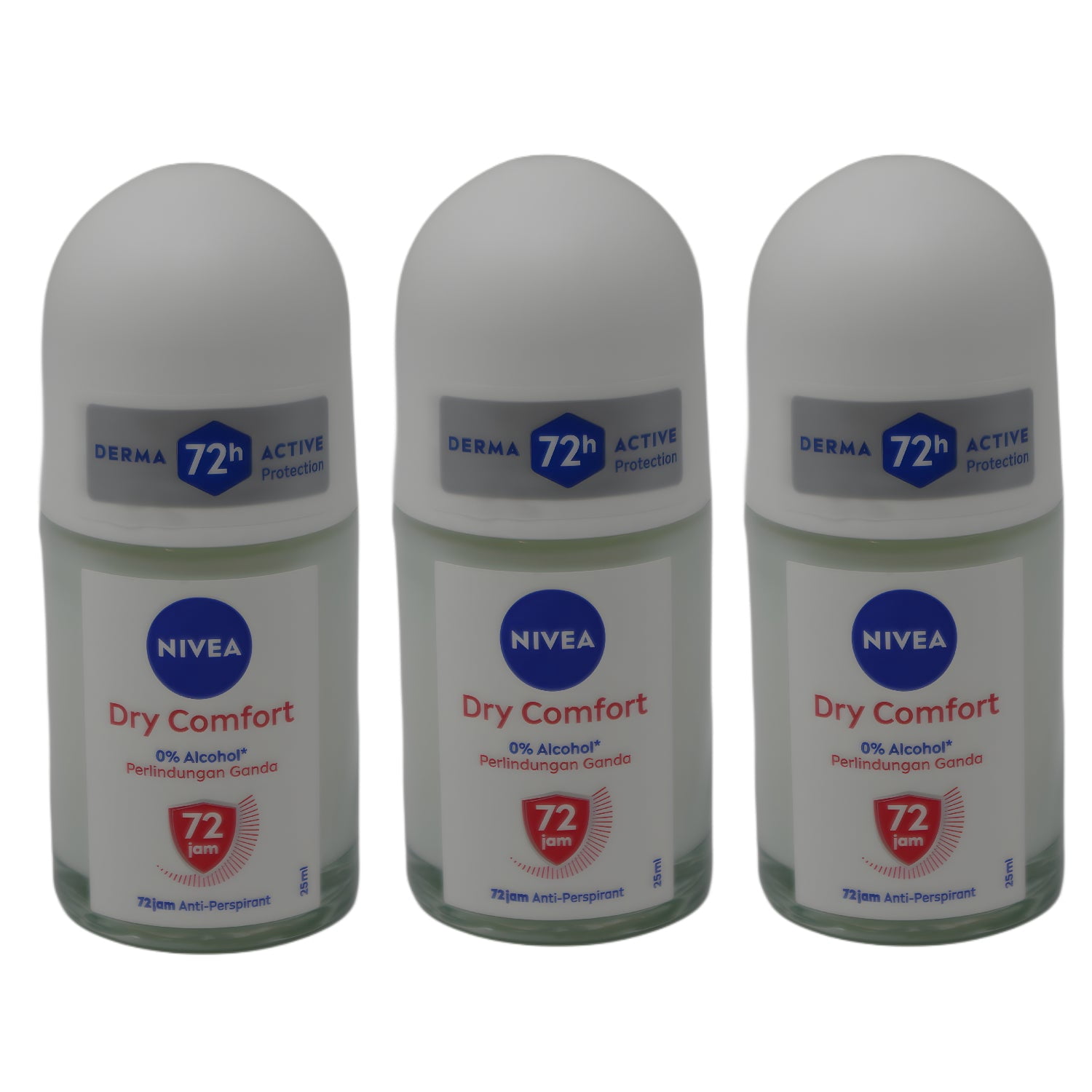 Nivea Women Dry Comfort Roll-On Deodorant, Clean Fresh Fragrance, Everyday Underarm Odor Control for Women, 25ml - Pack of 3