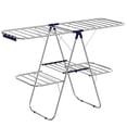 thumbnail image 1 of SONGMICS Tendedero, Plegable de 2 Niveles, Alas Ajustables en Altura, con Clips para Calcetines, 33 Barras para Secar la Ropa, Plata y Azul, 1 of 5