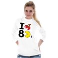 thumbnail image 3 of PACMAN I Love the 80s Cherry Fruit Long Sleeve TShirt Men Women Brisco Brands M, 3 of 6
