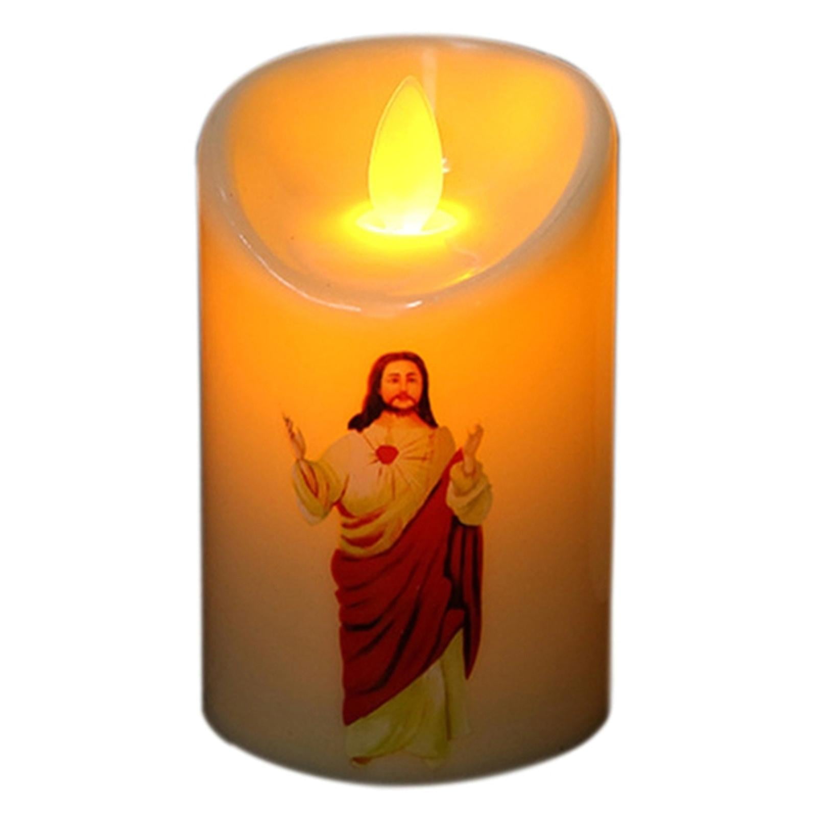 Battery Operated Saint LED Candle Flameless Battery Operated Tealight
