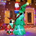 thumbnail image 5 of Coolmade Inflatable Christmas Decoration Santa Being Chased Up the Tree With LED Lights 7 Foot, 5 of 10