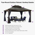 thumbnail image 6 of PURPLE LEAF Gazebo 12' X 14' Outdoor Hardtop Gazebo Galvanized Steel Canopy Double Vented Roof Gazebos Aluminum Frame with Netting and Curtains for Garden,Patio,Lawns, 6 of 14