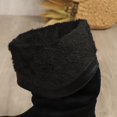 thumbnail image 5 of Women's Slouchy Round Toe Mid Calf Boots Soft Sole Faux Suede Pull on Low Heel Boots Fall Winter Casual Footwear Black, 5 of 9