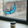 thumbnail image 4 of Stained Glass Cat on Moon Gifts,Sleeping Cat Gifts for Cat Lovers,Handcrafted Grey Cat Suncatchers for Stained Glass Window Hangings,Funny Cat Themed Gifts for Girls,Mom or Women, 4 of 6