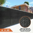 thumbnail image 5 of Home Aesthetics 6' x 50' Black Fence Wind Privacy Screen Mesh Commercial Cover, 5 of 8