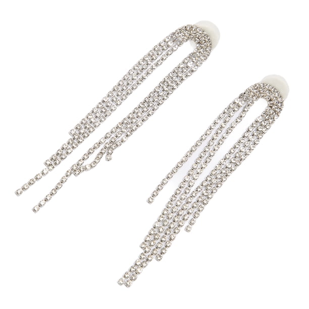 Pendientes Con Flecos De Diamantes De Imitación, Pendientes Colgantes De aleación, Exquisitos, Elegantes, Brillantes, 2 Piezas Para Fiestas Navideñas Para Mujeres