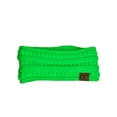 thumbnail image 2 of C.C Soft Stretch Winter Warm Cable Knit Fuzzy Lined Ear Warmer Headband, Neon Lime Ribbed, 2 of 2