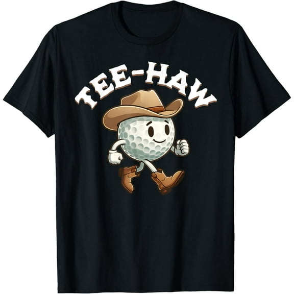 Western Tee Haw Y'all Funny Golf Ball Cowboy Southern Retro T-Shirt TShirt