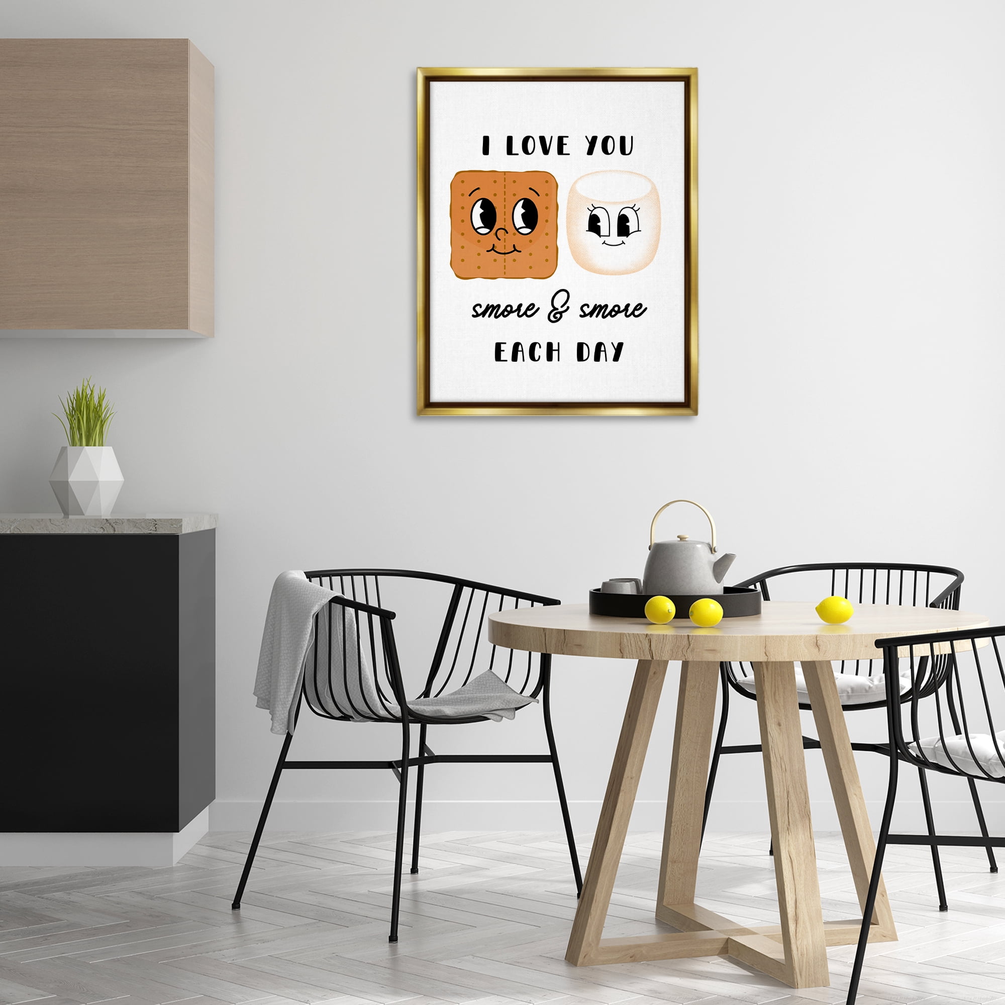 Stupell Industries Love You Smore Each Day Food & Beverage Painting Gold Floater Framed Art Print Wall Art, 25 x 31