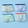 thumbnail image 2 of LRen Boys' Underwear Boxer Briefs 4 Pack Toddler Soft and Breathable Cotton Underwear Elastic Waistband Dinosaur Prints Kids Flat Underpants Shorts 2-11 Years, 2 of 3