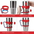thumbnail image 4 of Linkidea Tumbler Handle Compatible with 30oz YETI Rambler, OZARK TRAIL Tumbler, Portable Anti Slip Travel Mug Grip, Red, 4 of 6