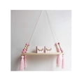 thumbnail image 3 of Estante flotante con borlas de cuentas de madera de pino, estante de pared estilo princesa, estante oscilante para almacenamiento de espacio y decoración de dormitorio, sala de estar, 3 of 5