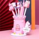 thumbnail image 2 of Resin Ornaments Pen Holder Heart-Shaped Castle Unicorn Desktop Ornaments Pen Holder Student Office Storage, 2 of 3