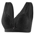 thumbnail image 2 of Bras for Women Plus Size Front Closure Full Coverage No Underwire Bras for Seniors Comfort Wireless Front Close Push up Bras with Back Support Lace Sleeping Everyday Bras, 2 of 3