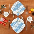 thumbnail image 2 of Iauyy Satin Napkins Set of 1- Light Blue-anchor Stripe DIY Printing Decoration Cloth Napkin- Easy Care for Home/Party, 2 of 8