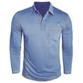 thumbnail image 3 of Mens Fashion Polo Shirts Cotton Classic Long Sleeve Basic Button Tees Stylish Tops Collared Golf Shirts with Pocket, 3 of 5